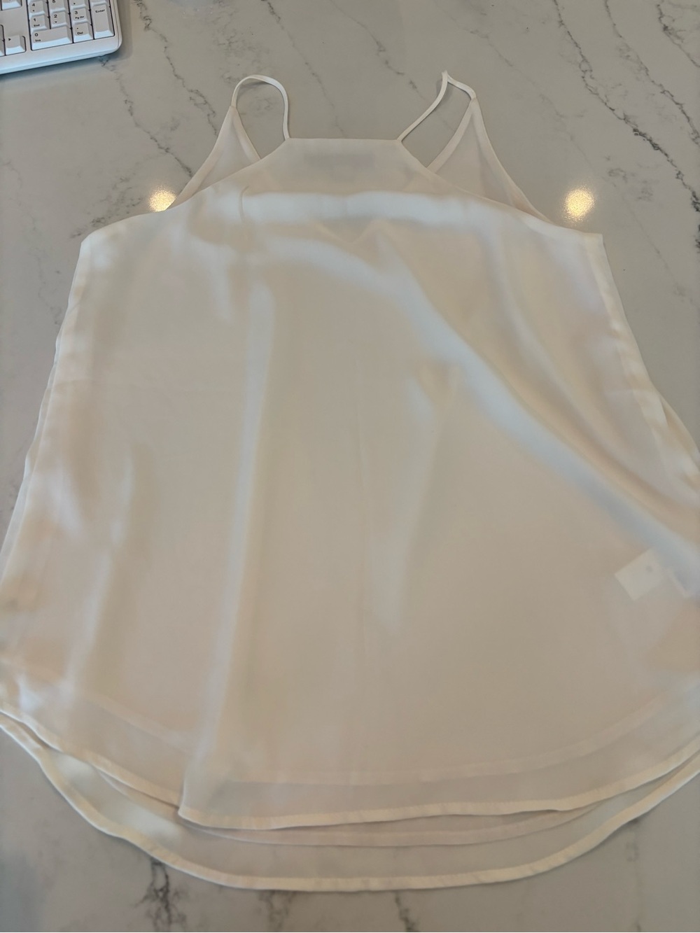 LOFT White V-Neck Spaghetti Strap Tank Top CT - Picture 8 of 9